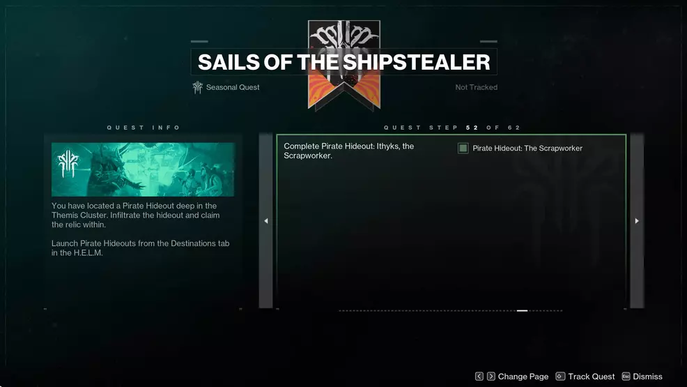 An image showing the Sails of the Shipstealer quest in Destiny 2