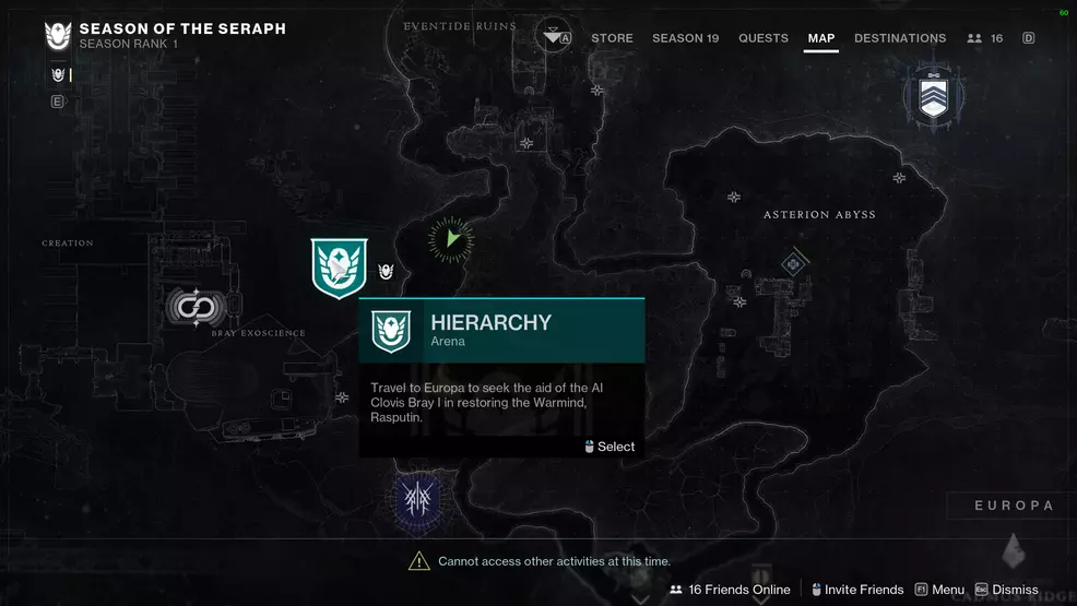Hierarchy quest on Europa