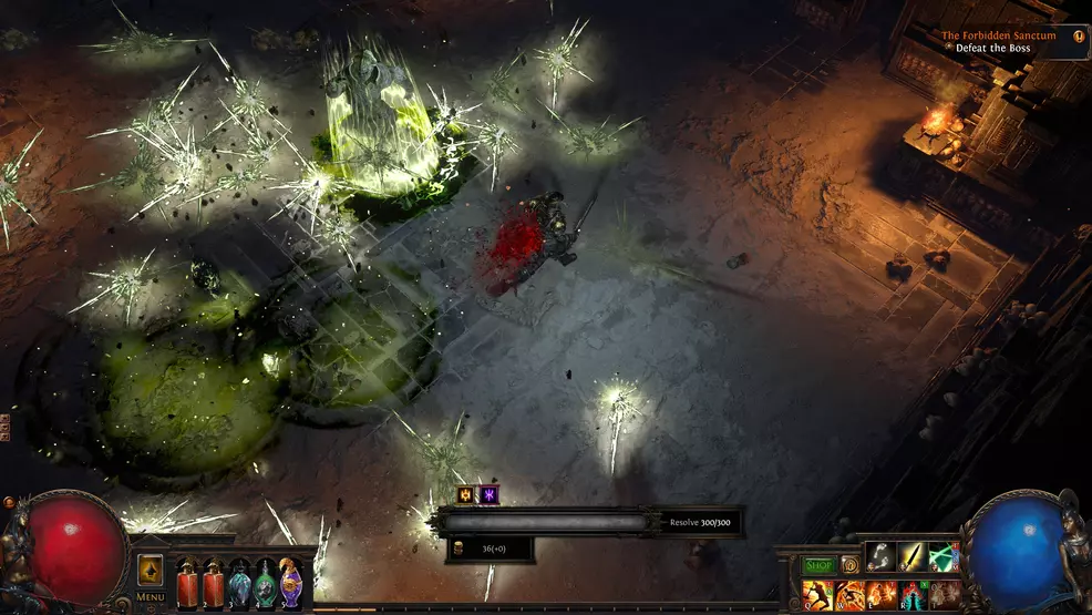 Avoiding hits in Path of Exile: The Forbidden Sanctum