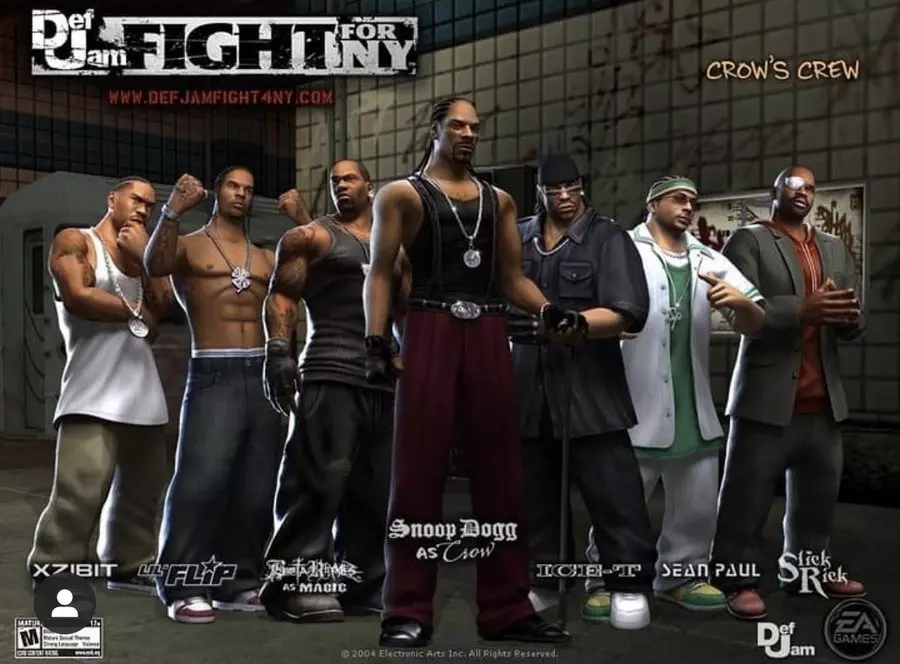 The roster of fighters in Def Jam: Fight for New York.