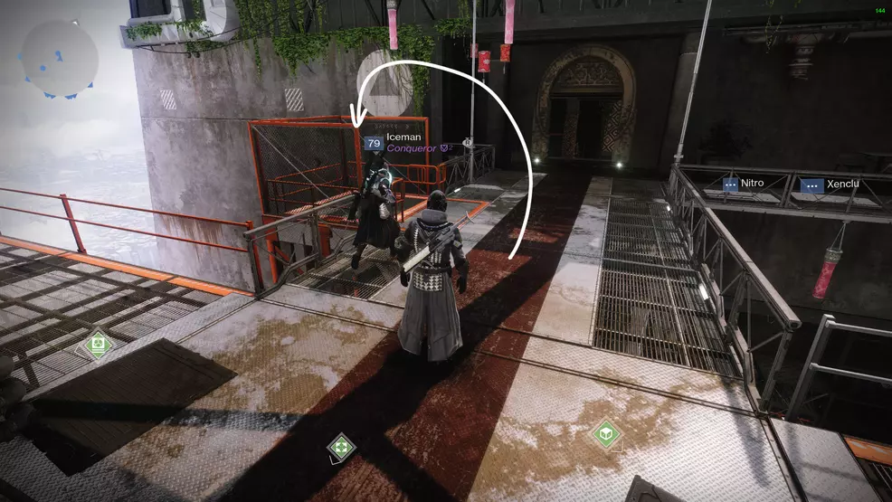 An orange elevator in the Tower that takes you to Zavala's office