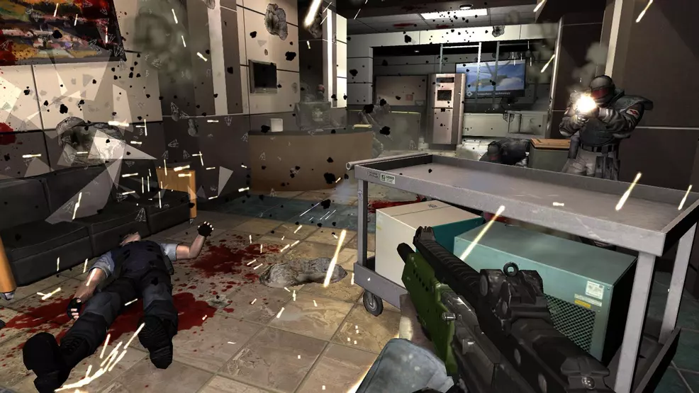 A combat sequence in F.E.A.R.
