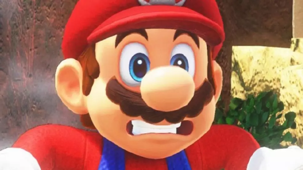 Mario with a shocked expression