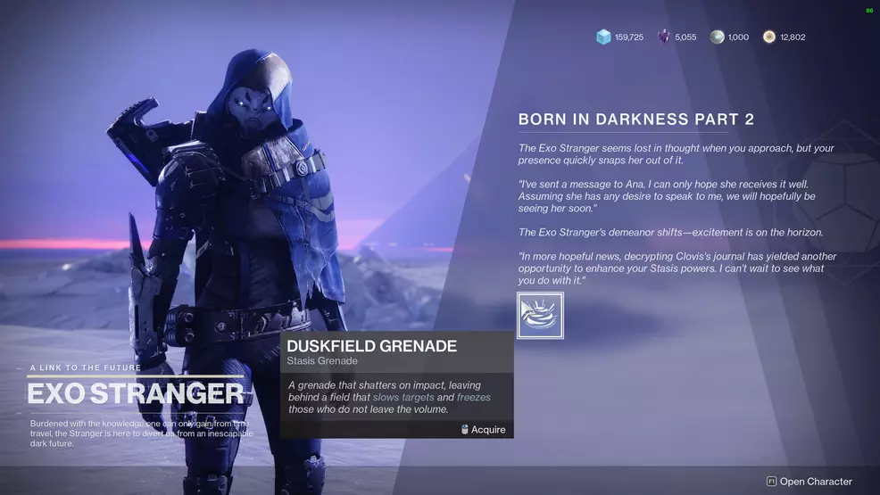 The Born in Darkness questline to unlock Stasis abilities