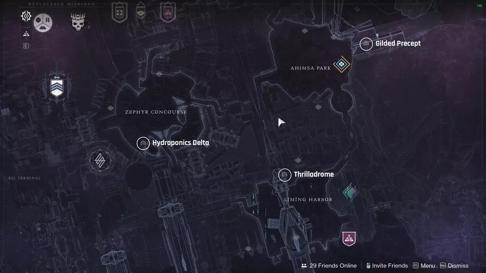 A map of the Lost Sectors on Neomuna, Neptune