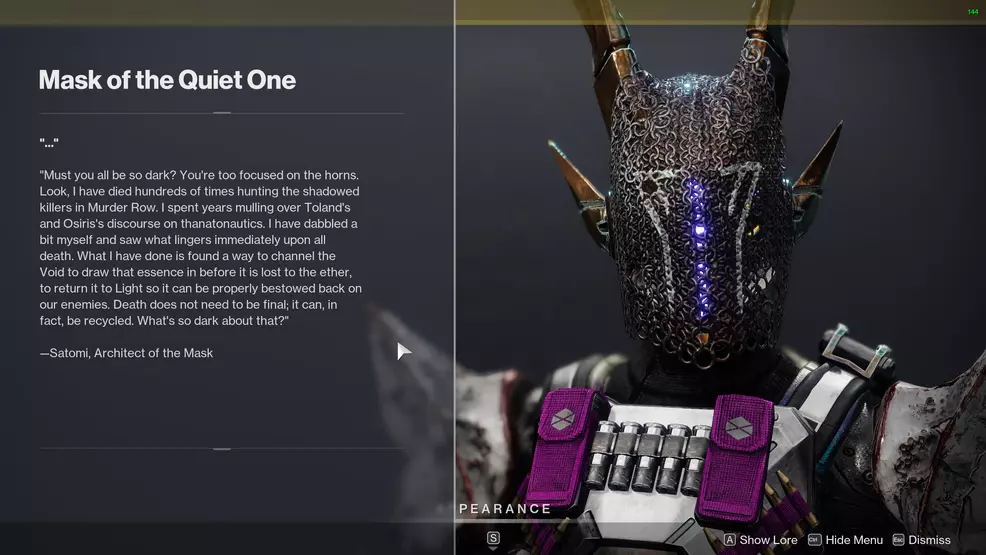 mask of the quiet one lore