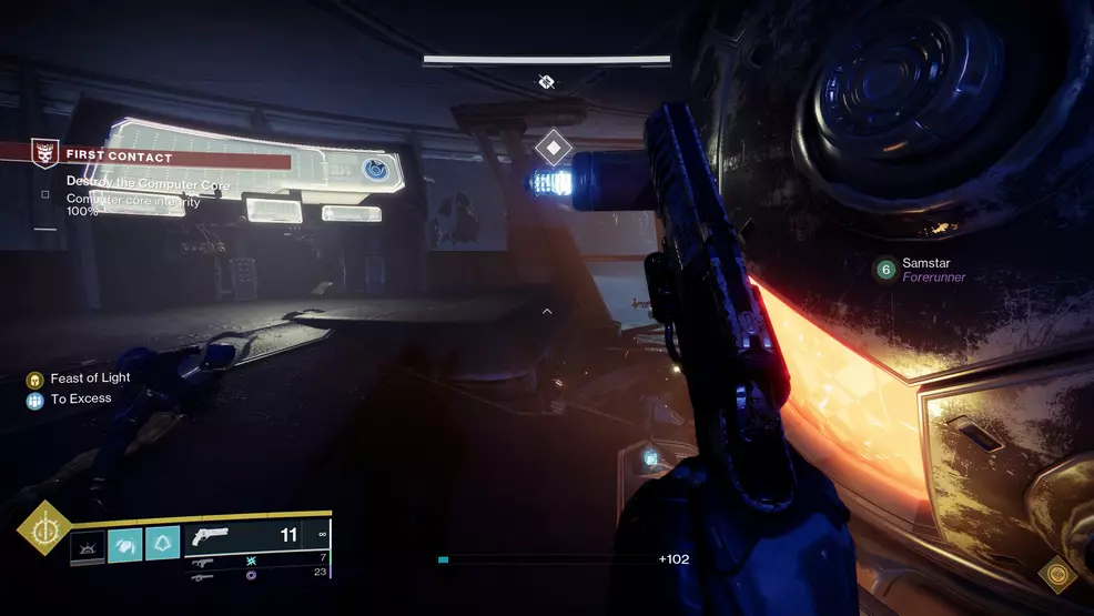 An image showing how to destroy the Computer Core in the Destiny 2 Lightfall campaign