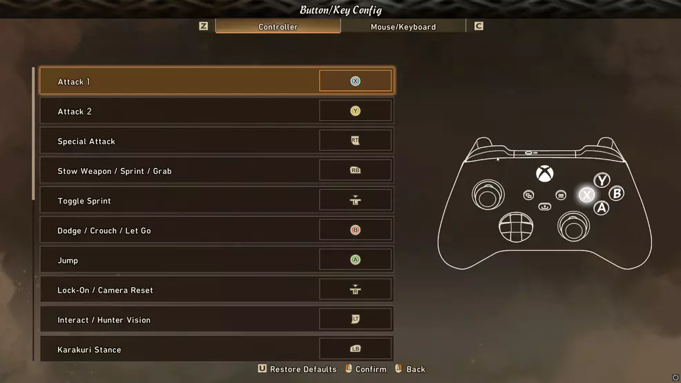 Some of the button inputs for Xbox controller in Wild Hearts