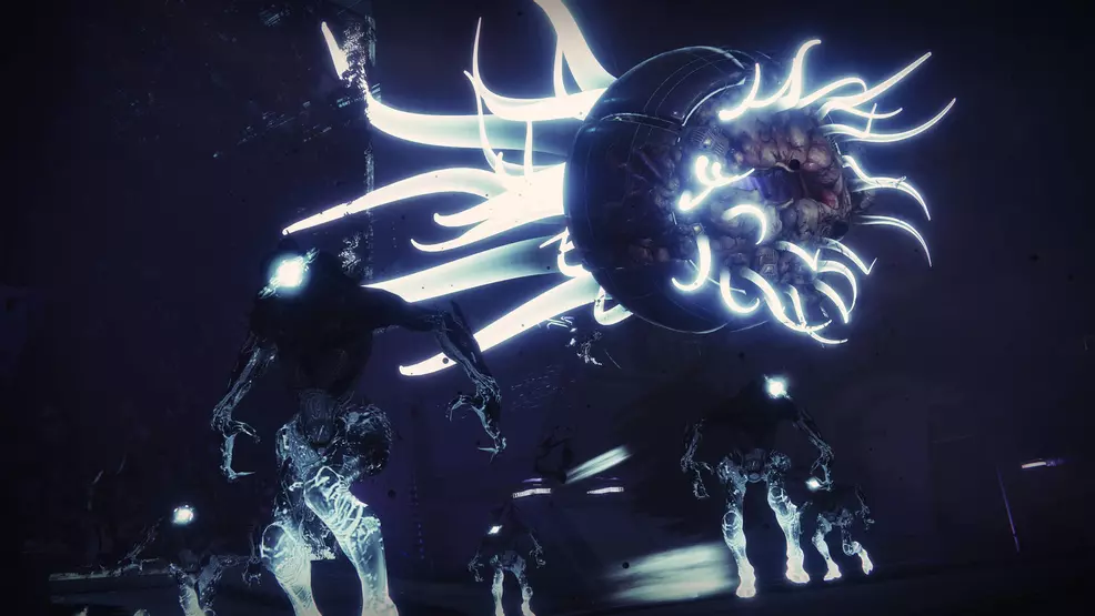 A Taken Servitor floats above Taken Thrall