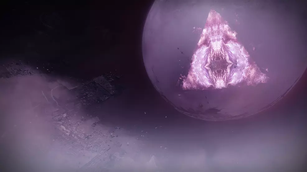 The Traveler with the purple triangle cut into it