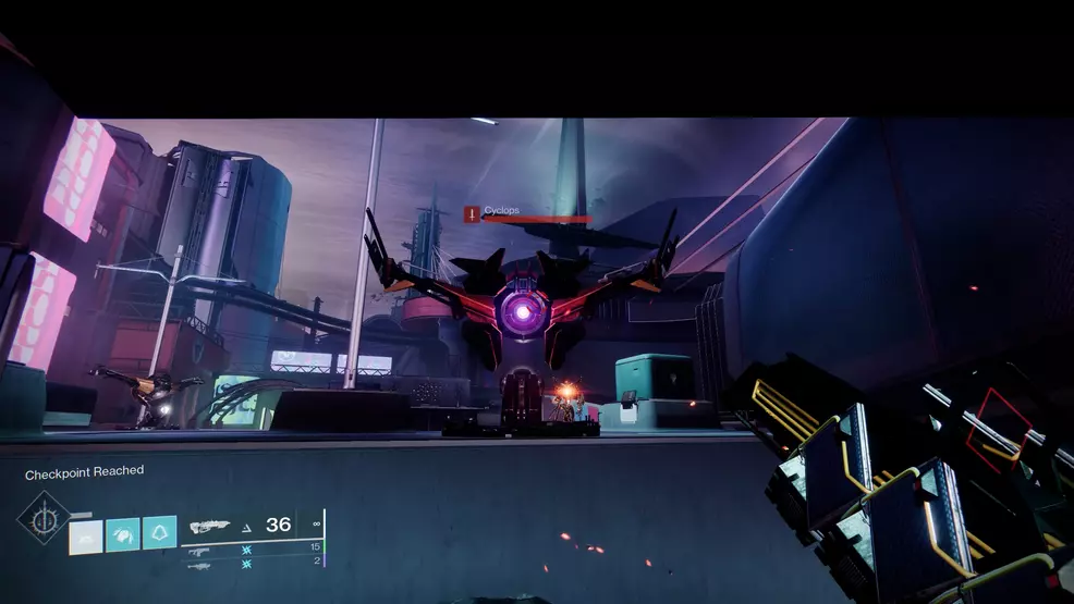 A Cyclops enemy in Destiny 2 during the Lightfall campaign