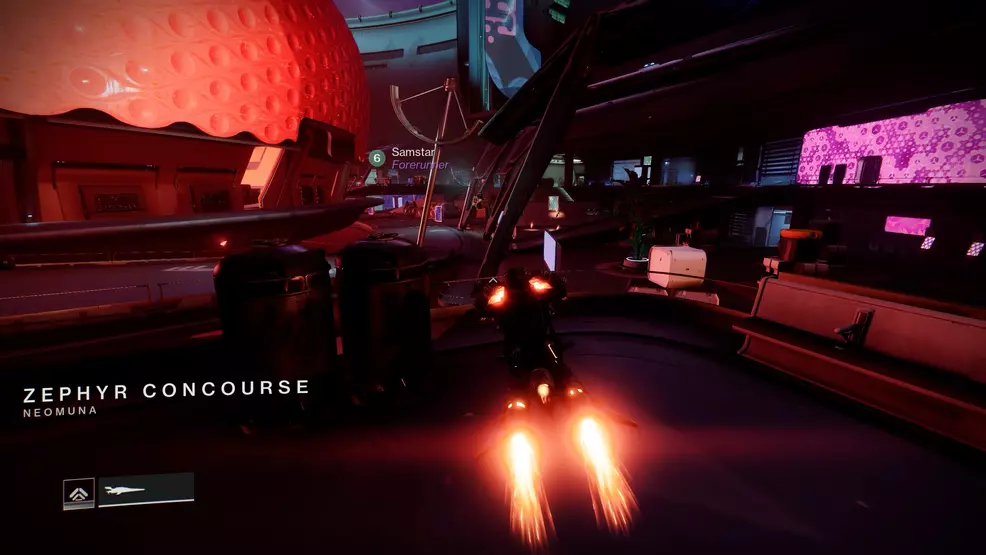 A Guardian riding their sparrow on Neomuna
