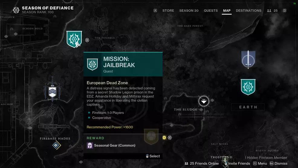 The Mission: Jailbreak node on the EDZ map