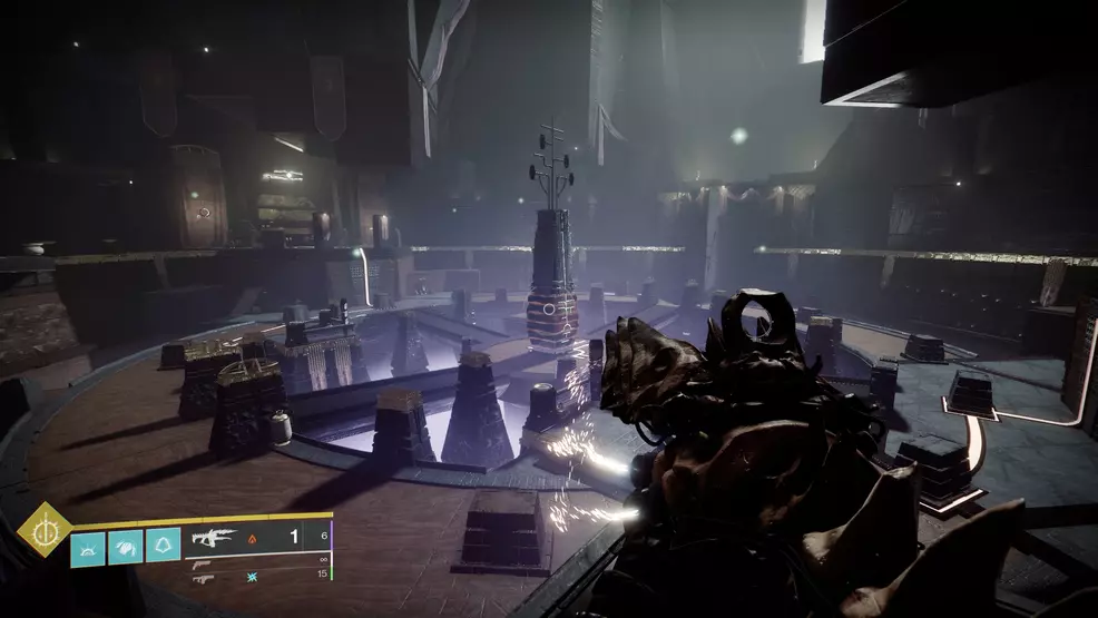 The final battle area in the Downfall mission from Destiny 2: Lightfall