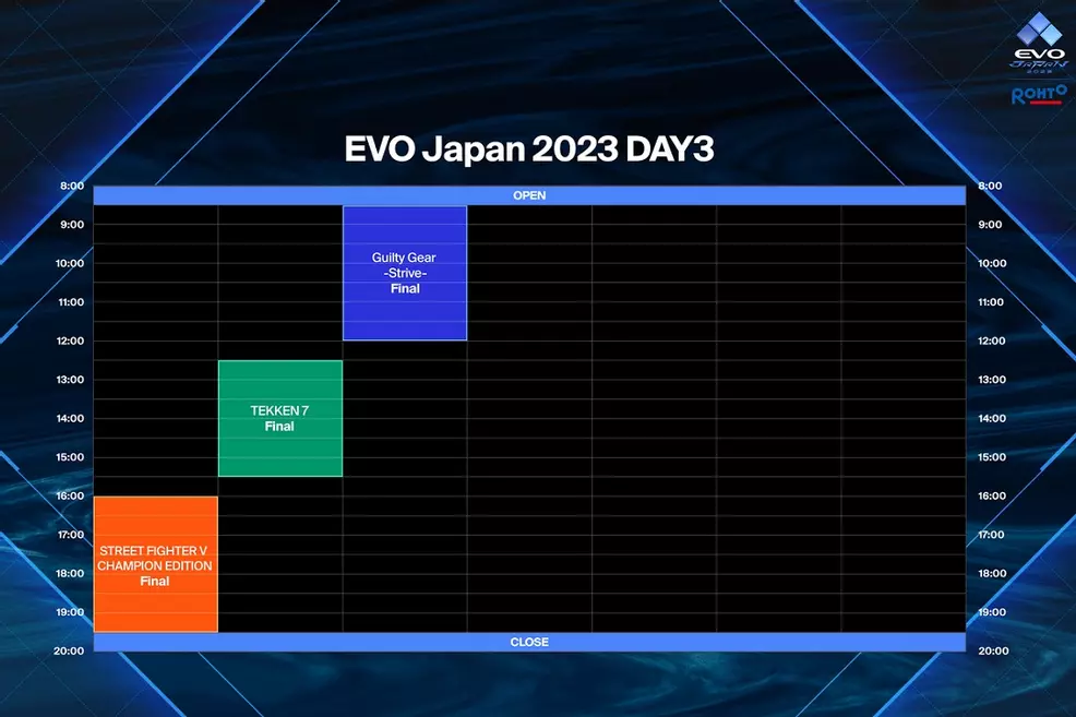 Evo Japan Schedule Evo Japan Schedule