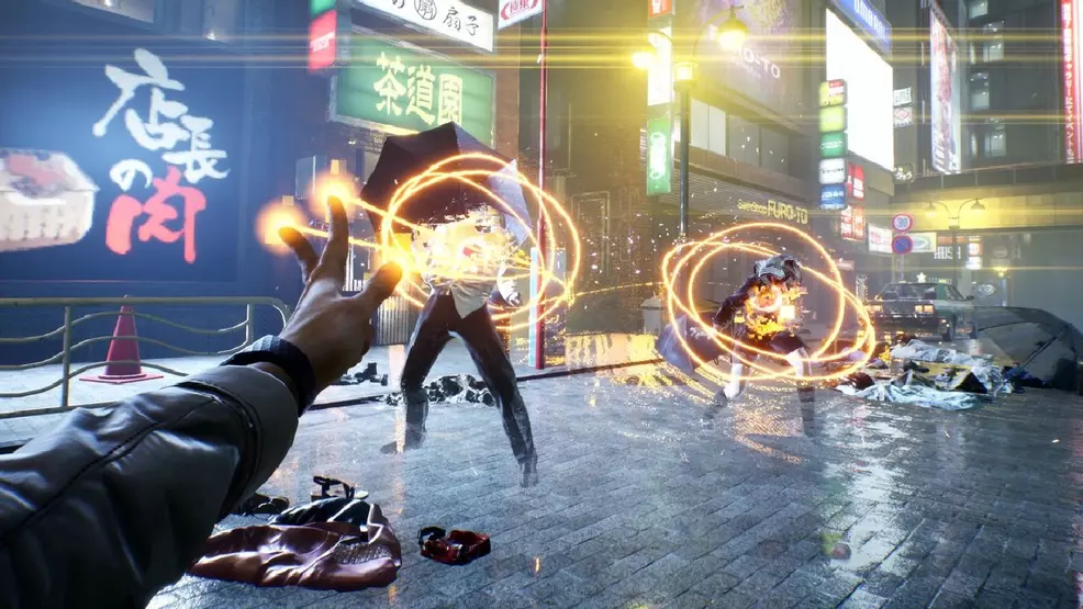 First-person pov of combat in Ghostwire: Tokyo