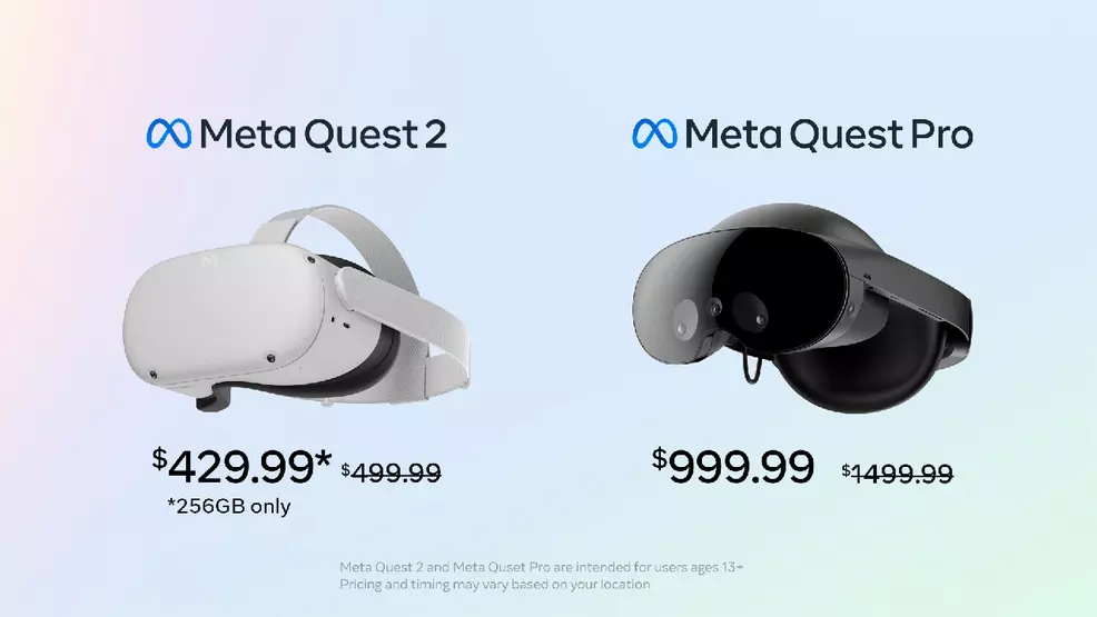 Meta Quest 2 256GB and Quest Pro new pricing