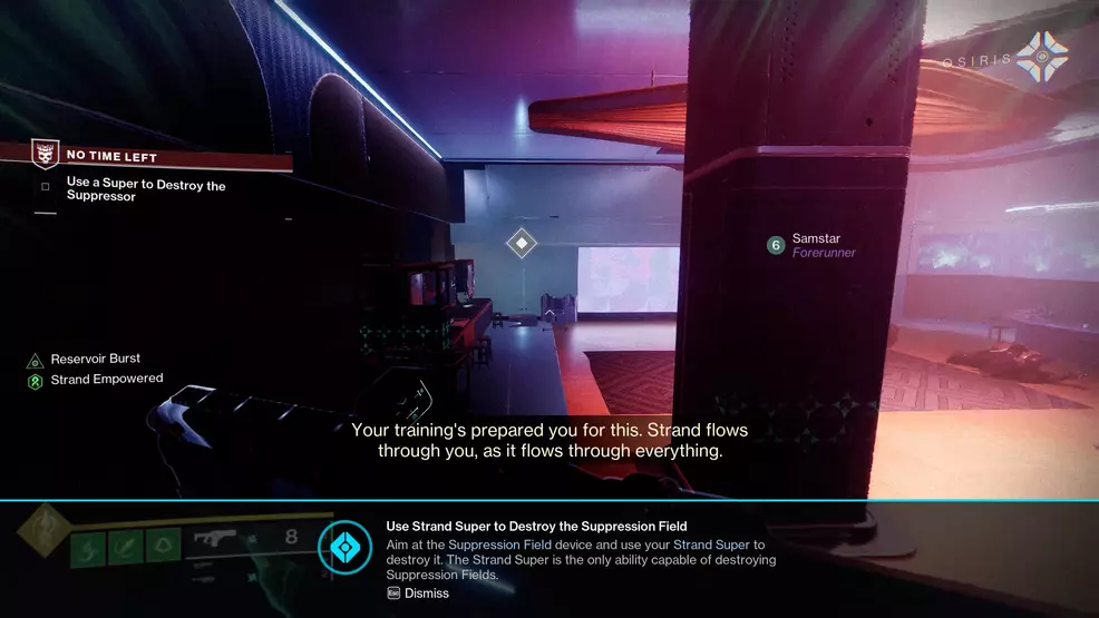A Suppression Field that can only be destroyed using Strand in Destiny 2: Lightfall