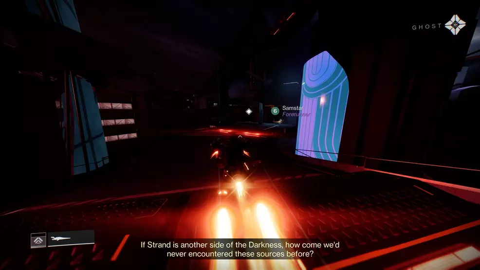 Two Guardians on sparrows heading to the Training Grounds in Destiny 2: Lightfall