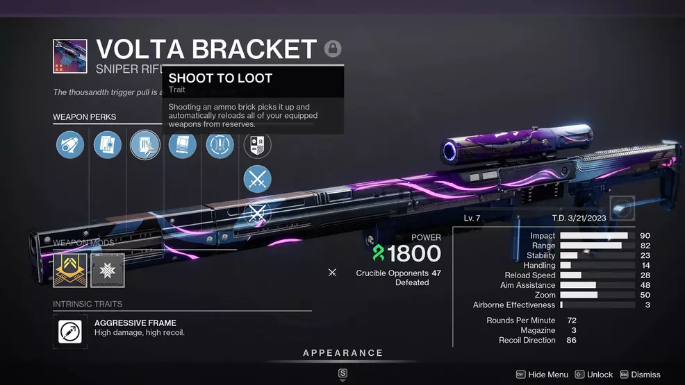 The Shot to Loot weapon perk shown off in Destiny 2