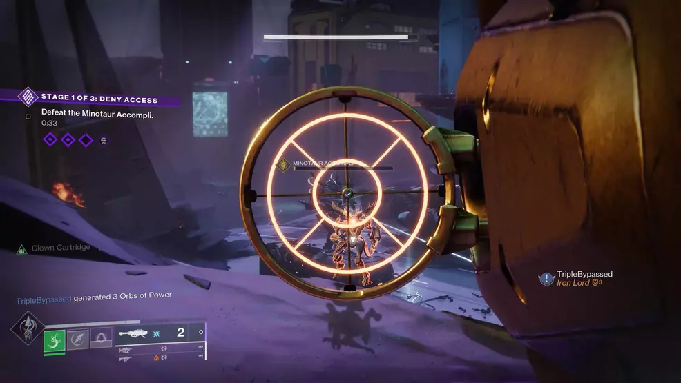 The Minotaur Accompli from the Terminal Overload activity in Destiny 2