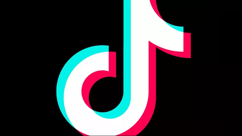 The TikTok logo on a black background.