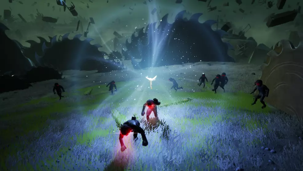 A screenshot of Gaia using her burst of life ability on a group of Devourers. A screenshot of Gaia using her burst of life ability on a group of Devourers.