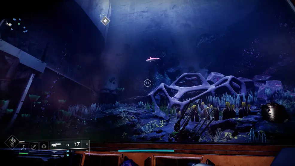 An image showing the aquarium in the H.E.L.M. in Destiny 2