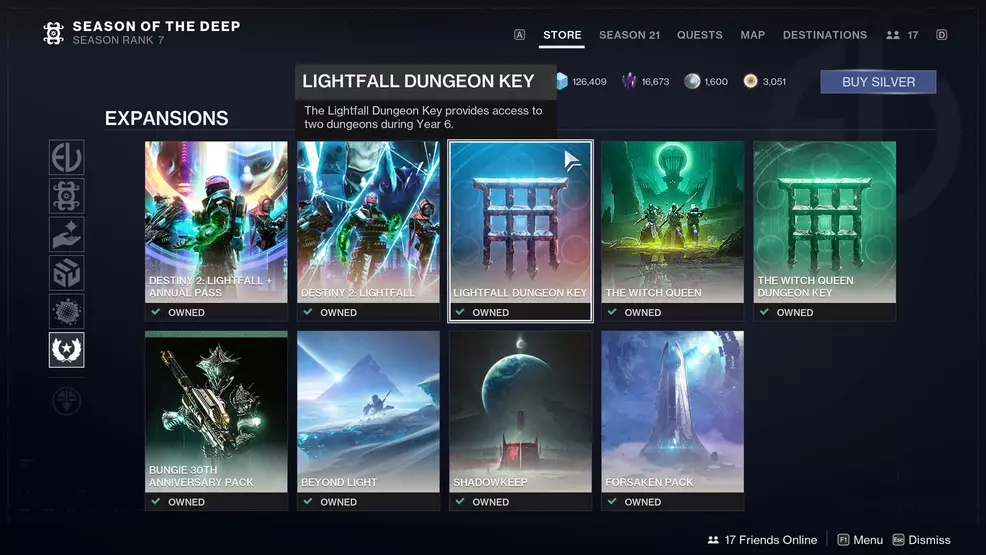 An image showing the Lightfall Dungeon Key in Destiny 2