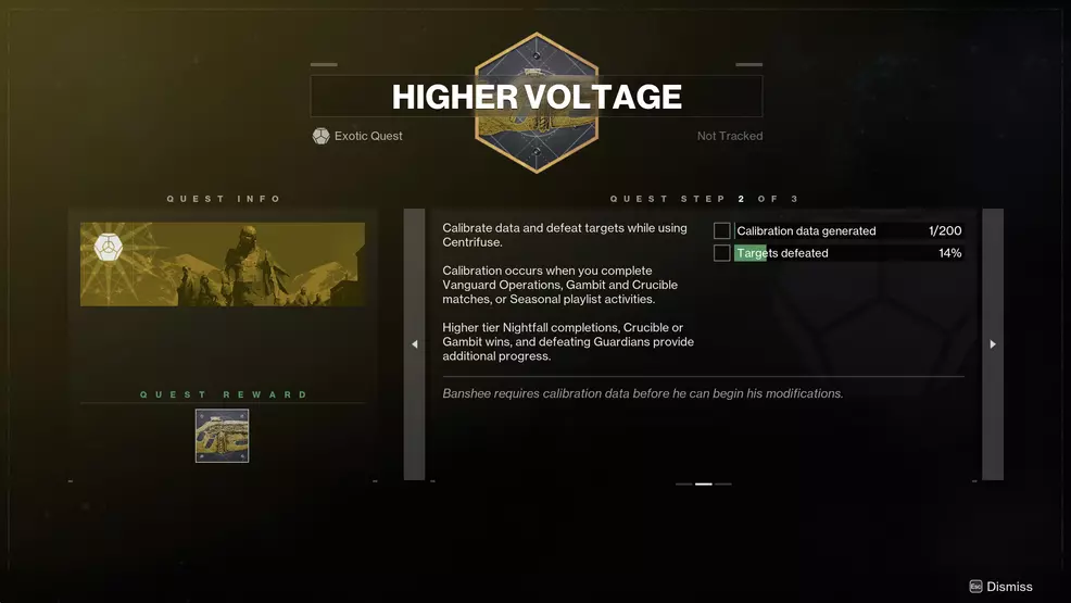 An image showing Step 2 of the Higher Voltage quest in Destiny 2