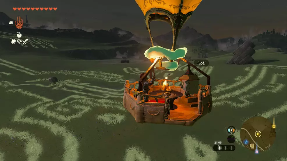 Link and Impa ride in a hot air balloon Link and Impa ride in a hot air balloon