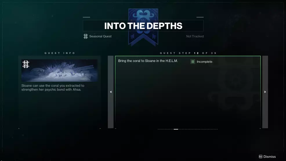 An image showing the quest steps for the Season of the Deep campaign in Destiny 2