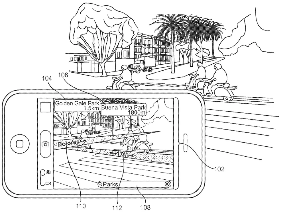 Apple Maps AR patent showing how it will use computer vision.