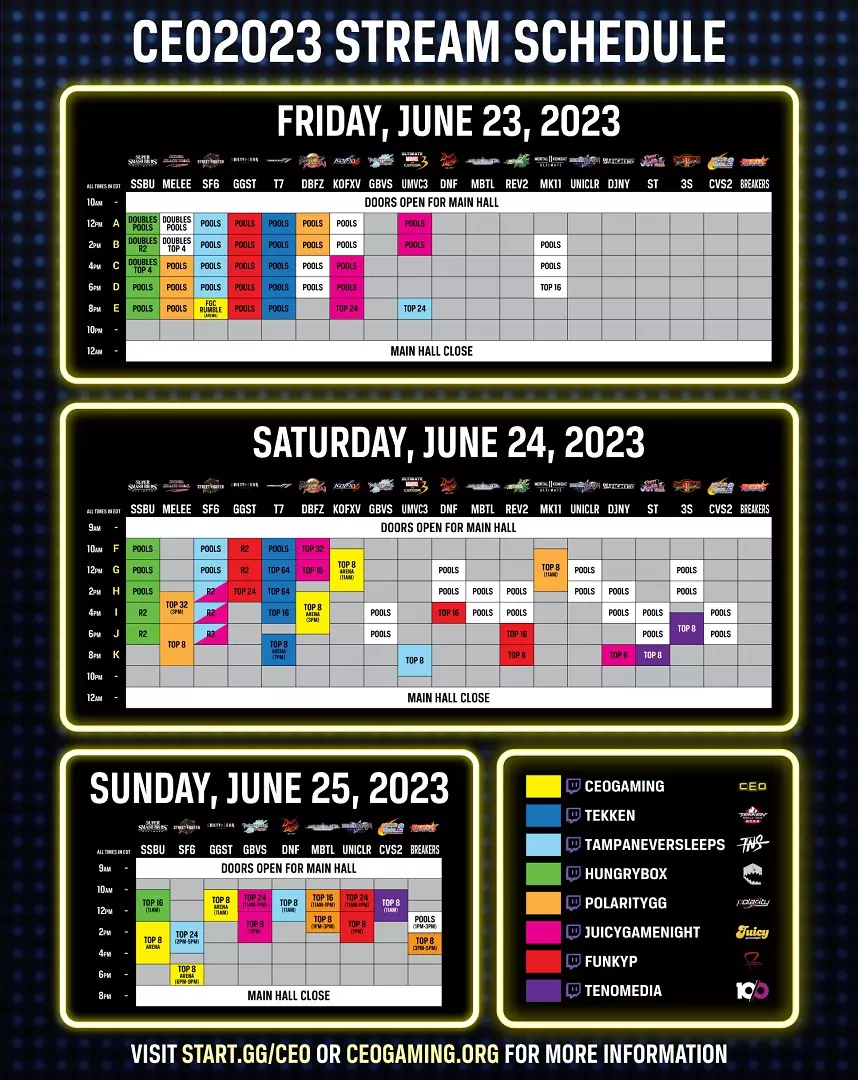 CEO 2023 schedule