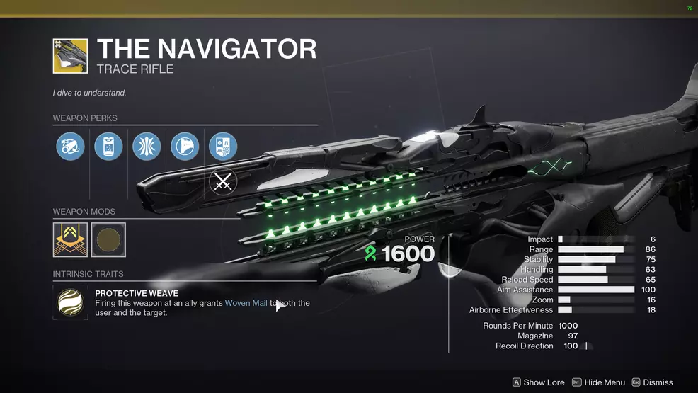 Image of The Navigator showing its Exotic perk