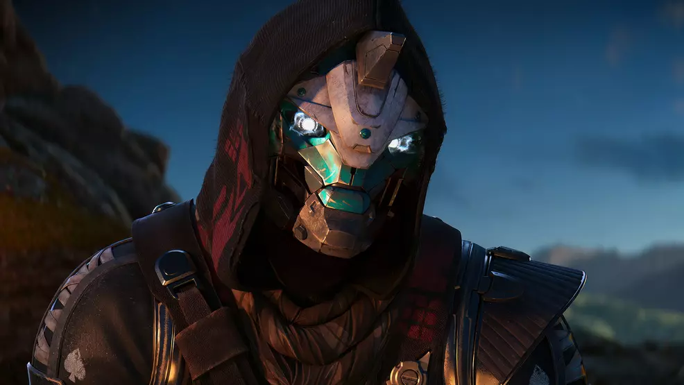 Close up of Cayde-6 in the mysterious world inside the Traveler