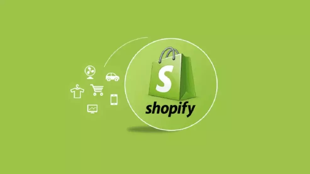 The Shopify logo on a green background.