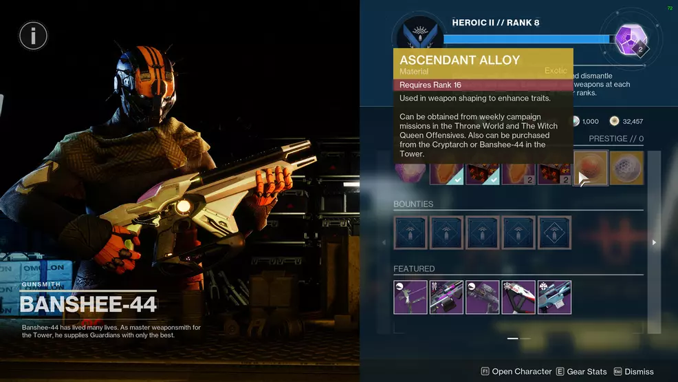 Banshee-44's Rank 16 reward: Ascendant Alloy