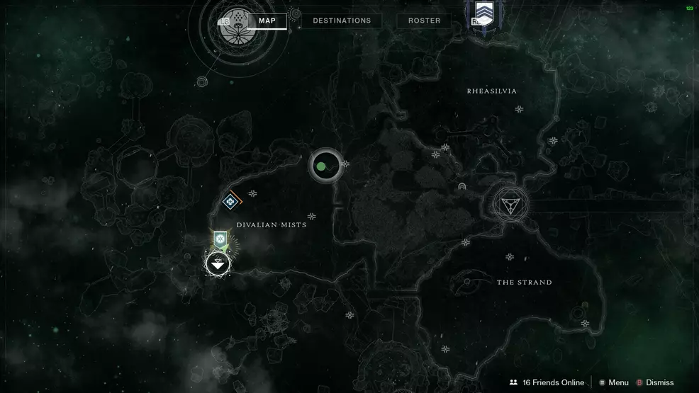 The Divalian Mists map in the Dreaming City