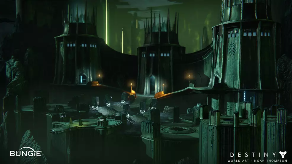 A wide view of the bridge section in Crota's End