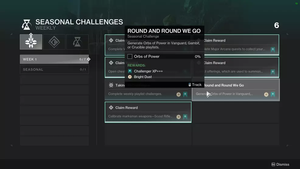 Seasonal Challenge screen showing Round and Round We Go