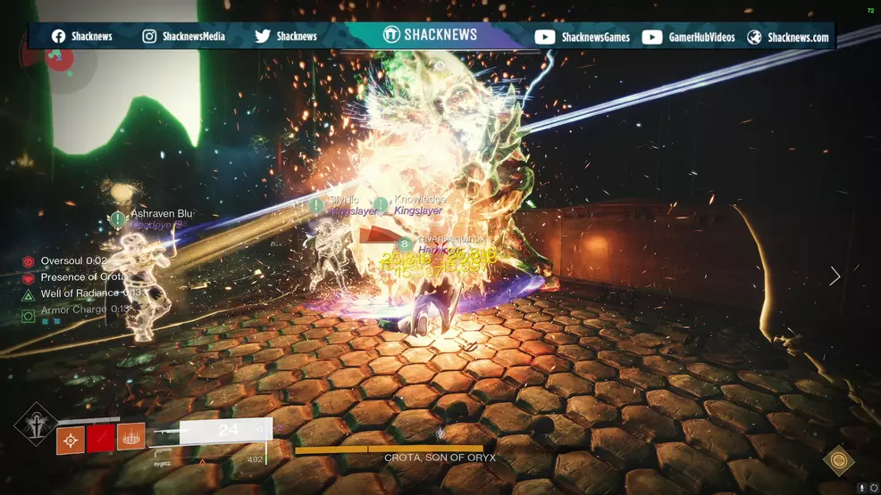 Guardians attack Crota during the first damage phase