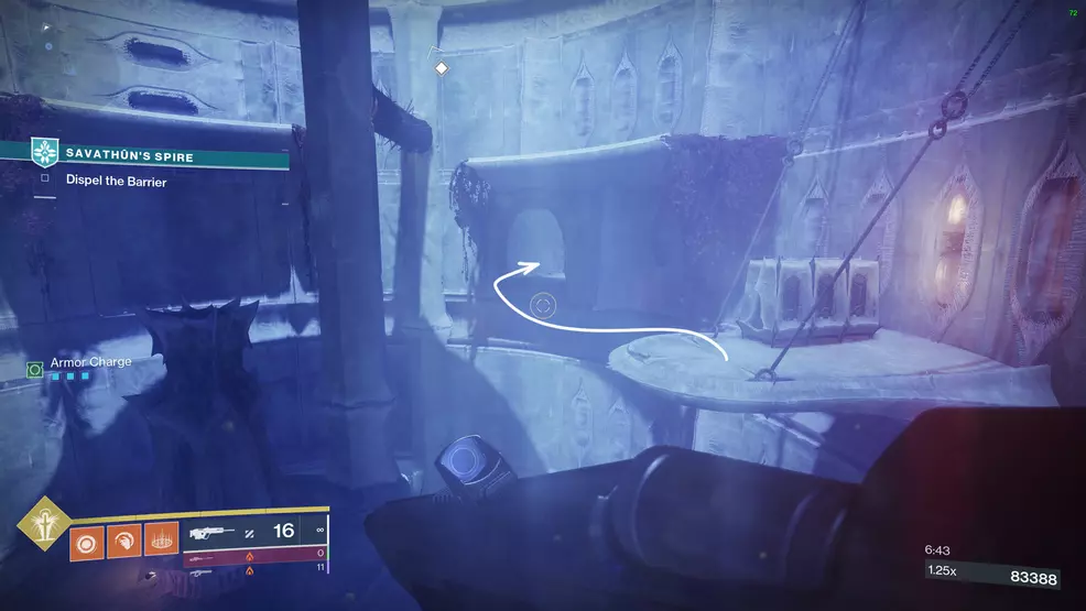 An arrow points to where the secret chest is located