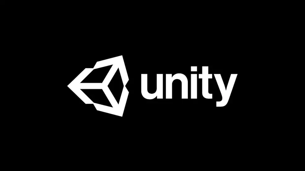 The Unity name and logo in white text on a black background.