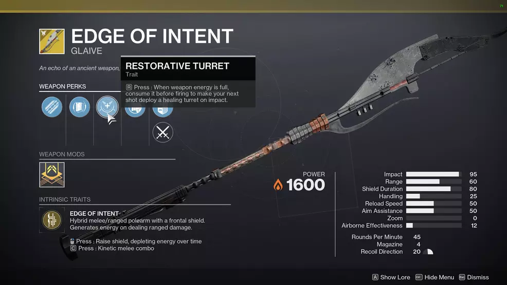 Edge of Intent perks