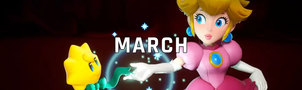 Princess Peach Showtime with March written on it