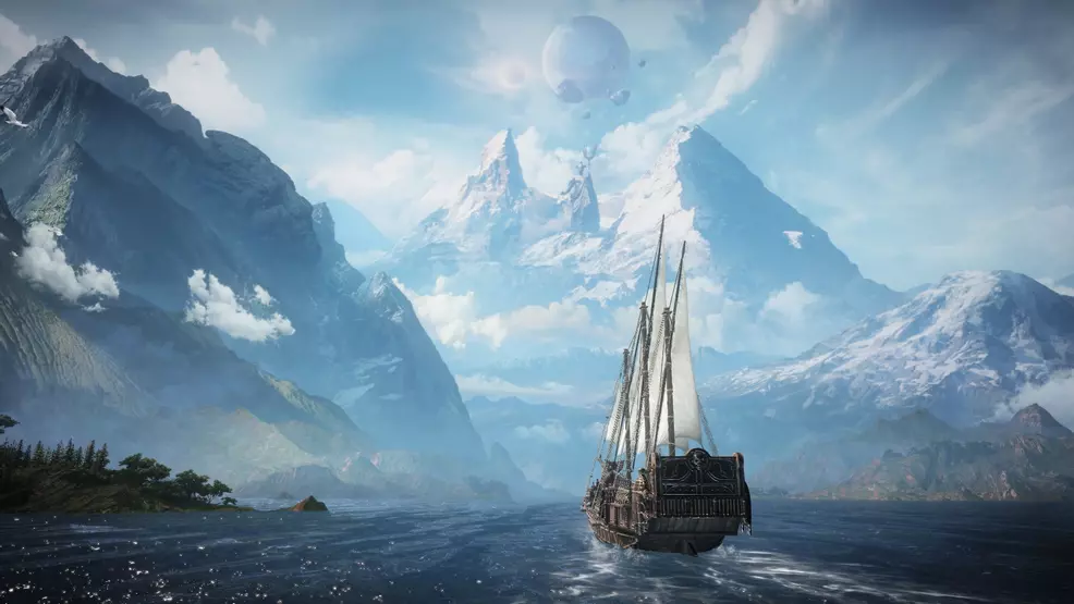 An image of a ship sailing on the water in Lost Ark.