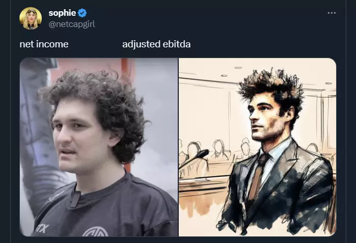 Screenshot of a tweet meme making fun of SBF.