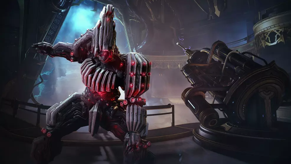 The 55th Warframe Qorvex, composed of rock and radioactive power