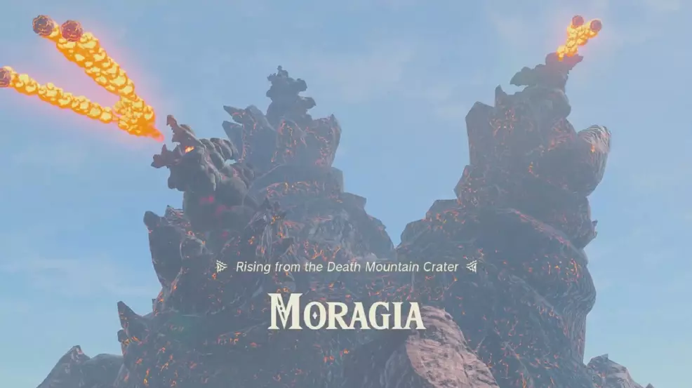 Image of Moragia rising from the Death Mountain Crater.